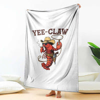Yee Claw Southern Crawfish Throw Blanket Funny Seafood Party Graphic