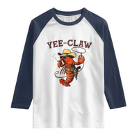 Yee Claw Southern Crawfish Raglan Shirt Funny Seafood Party Graphic