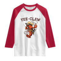 Yee Claw Southern Crawfish Raglan Shirt Funny Seafood Party Graphic