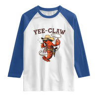 Yee Claw Southern Crawfish Raglan Shirt Funny Seafood Party Graphic