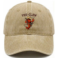 Yee Claw Southern Crawfish Washed Cotton Baseball Cap Funny Seafood Party Graphic