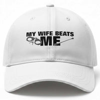 Funny Sarcastic Husband Baseball Cap My Wife Beats Me