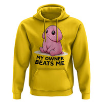 Funny Raunchy Meme My Owner Beats Me Hoodie Sarcastic Adult Gag Gift