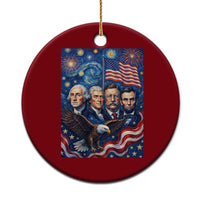 USA Presidents Mount Rushmore Ceramic Ornament Starry Night Inspired Art