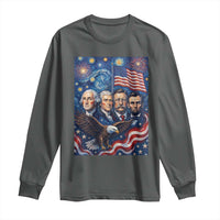 USA Presidents Mount Rushmore Long Sleeve Shirt Starry Night Inspired Art