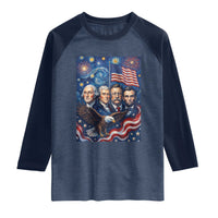 USA Presidents Mount Rushmore Raglan Shirt Starry Night Inspired Art