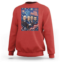 USA Presidents Mount Rushmore Sweatshirt Starry Night Inspired Art