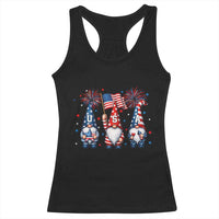Red White Blue Gnomes Fireworks Racerback Tank Top Patriotic 4th Of July