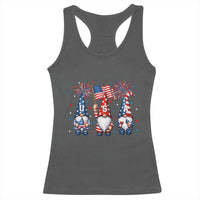 Red White Blue Gnomes Fireworks Racerback Tank Top Patriotic 4th Of July