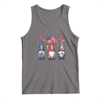 Red White Blue Gnomes Fireworks Tank Top Patriotic 4th Of July