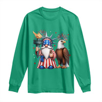 Funny Statue Of Liberty Gnome Long Sleeve Shirt Patriotic 4th Of July