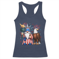 Funny Statue Of Liberty Gnome Racerback Tank Top Patriotic 4th Of July