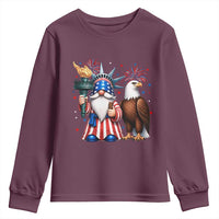 Funny Statue Of Liberty Gnome Youth Sweatshirt Patriotic 4th Of July