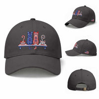 Red White And Blue Cute Cats Baseball Cap Patriotic Pet Lover