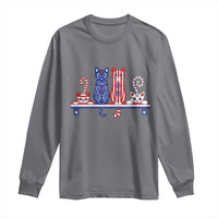 Red White And Blue Cute Cats Long Sleeve Shirt Patriotic Pet Lover