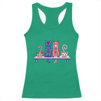Red White And Blue Cute Cats Racerback Tank Top Patriotic Pet Lover