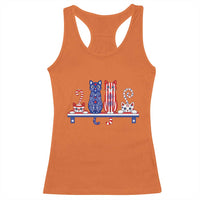 Red White And Blue Cute Cats Racerback Tank Top Patriotic Pet Lover