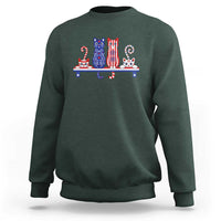 Red White And Blue Cute Cats Sweatshirt Patriotic Pet Lover