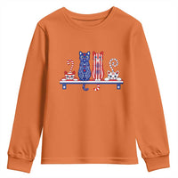 Red White And Blue Cute Cats Youth Sweatshirt Patriotic Pet Lover