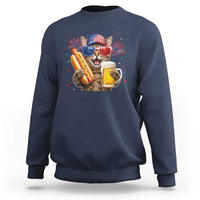 Beer And Hotdog Cat Sweatshirt Fourth Of July Celebration