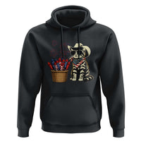 Patriotic Cowboy Cat Hoodie 4th Of July Fireworks Celebration