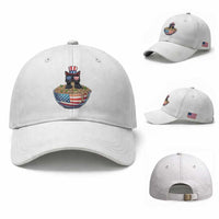 Funny Black Cats Eat Ramen Baseball Cap American Flag 4th Of July