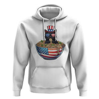 Funny Black Cats Eat Ramen Hoodie American Flag 4th Of July