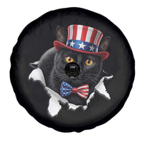 Funny Black Cat With Uncle Sam Hat Spare Tire Cover Patriotic Pet Lover