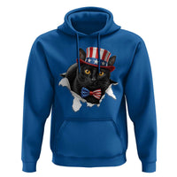 Funny Black Cat With Uncle Sam Hat Hoodie Patriotic Pet Lover