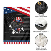 Funny Black Cat With Uncle Sam Hat Patriotic Garden Flag Pet Lover Gift