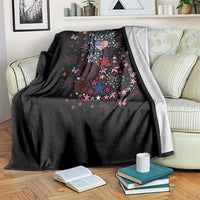 Funny Patriotic Cat Lover Throw Blanket 4th Of July Freedom