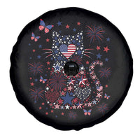 Funny Patriotic Cat Lover Spare Tire Cover 4th Of July Freedom
