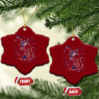 Funny Patriotic Cat Lover Ceramic Ornament 4th Of July Freedom