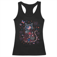 Funny Patriotic Cat Lover Racerback Tank Top 4th Of July Freedom
