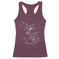 Funny Patriotic Cat Lover Racerback Tank Top 4th Of July Freedom