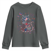Funny Patriotic Cat Lover Youth Sweatshirt 4th Of July Freedom