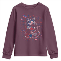 Funny Patriotic Cat Lover Youth Sweatshirt 4th Of July Freedom