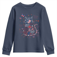 Funny Patriotic Cat Lover Youth Sweatshirt 4th Of July Freedom