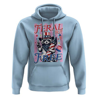 Funny Fourth Of July Raccoon Hoodie Feral But Free