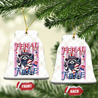 Funny Fourth Of July Raccoon Ceramic Ornament Feral But Free