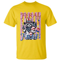 Funny Fourth Of July Raccoon T Shirt Feral But Free