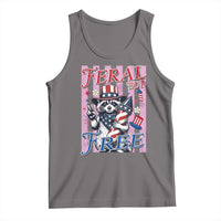 Funny Fourth Of July Raccoon Tank Top Feral But Free