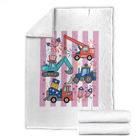 Red White And Blue Construction Crew Throw Blanket Patriotic Kids 4th Of July