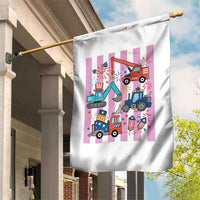 Red White And Blue Construction Crew Garden Flag Patriotic Kids 4th Of July
