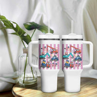 Red White And Blue Construction Crew Tumbler With Handle Patriotic Kids 4th Of July