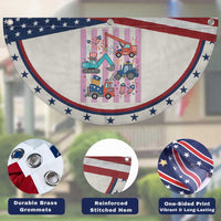 Red White And Blue Construction Crew Patriotic Fan Flag Kids 4th Of July