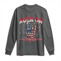 Patriotic Rocker Skeleton Hand Long Sleeve Shirt Rock On 250 Years