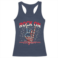 Patriotic Rocker Skeleton Hand Racerback Tank Top Rock On 250 Years