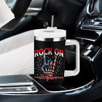 Patriotic Rocker Skeleton Hand Tumbler With Handle Rock On 250 Years