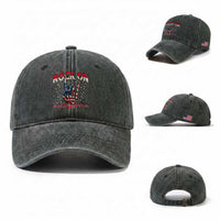 Patriotic Rocker Skeleton Hand Washed Cotton Baseball Cap Rock On 250 Years